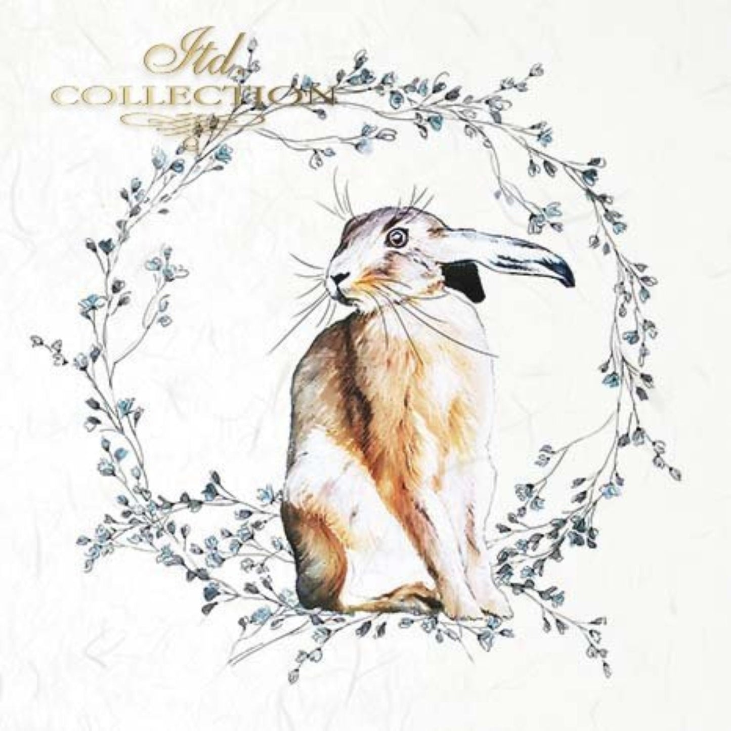 ITD Collection Rice Paper Mini Set for Decoupage RSM051, 6 sheets of rice paper 14,8x14,8 cm, bunny, chic, Easter Rounds, Wreaths