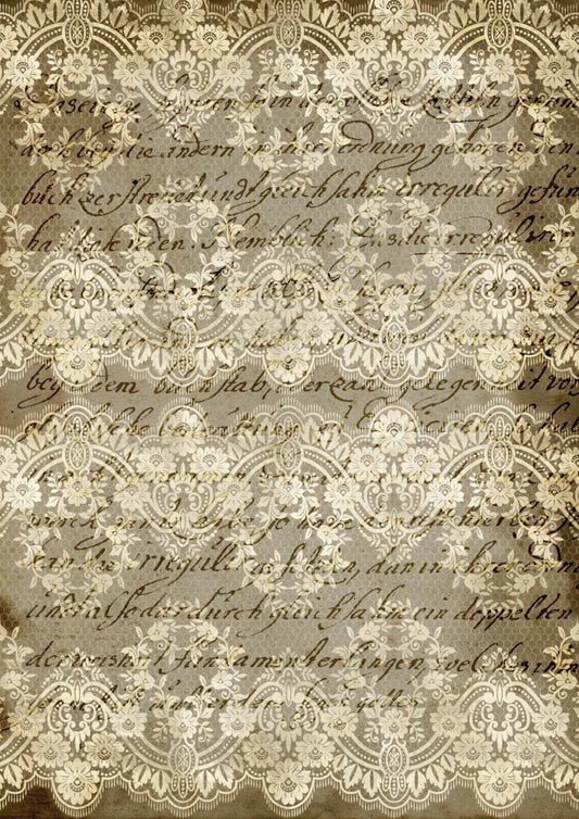 Decoupage Queen, Rice Paper, Decoupage, Stained Lace, Shabby Chic, Vintage Style, Mixed Media, A3, A4, DQRP 0149, Wallpaper, Background