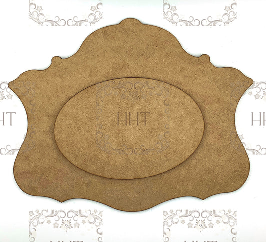 Laser Cut MDF Wood Base Blank and Overlay Plaque, Panel, 2 piece blank, Decoupage, Mixed Media, Craft, Crafts,, 10 x 8 , 1/8 , Crafts
