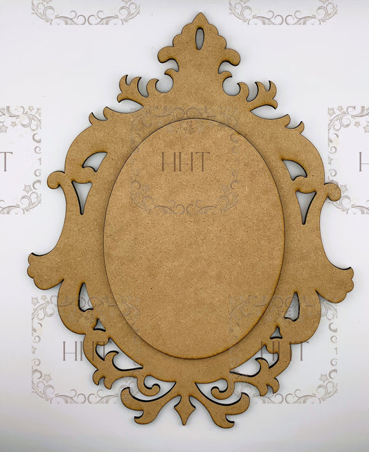 Laser Cut, MDF, Plaque, Panel, Ornament, with Overlay, Blank, Base, 2 pc, Decoupage, Mixed Media, 3 sizes, Vintage Style