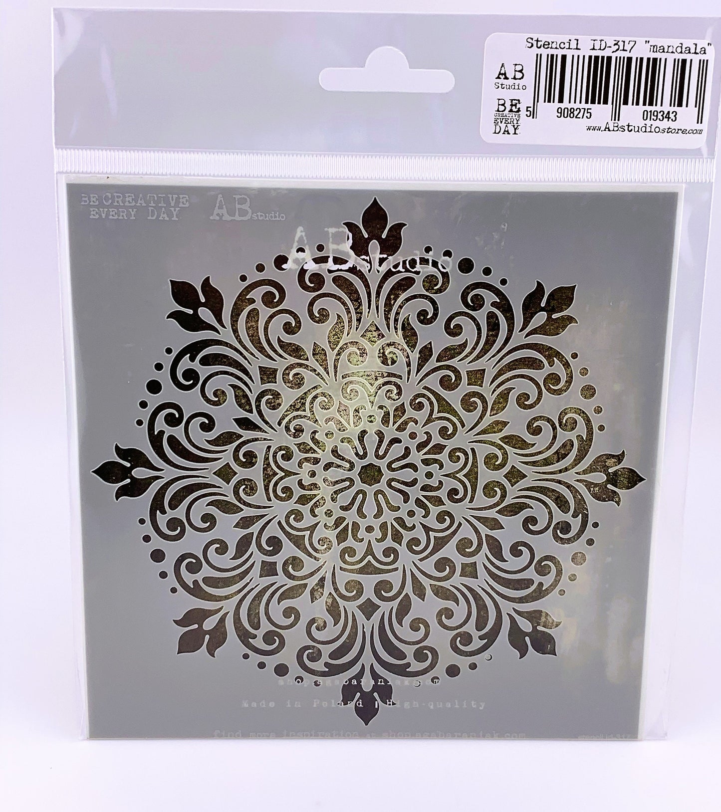 AB Studio Laser Cut Stencil ID-317, 15x15 cm, Wersal, Mandala