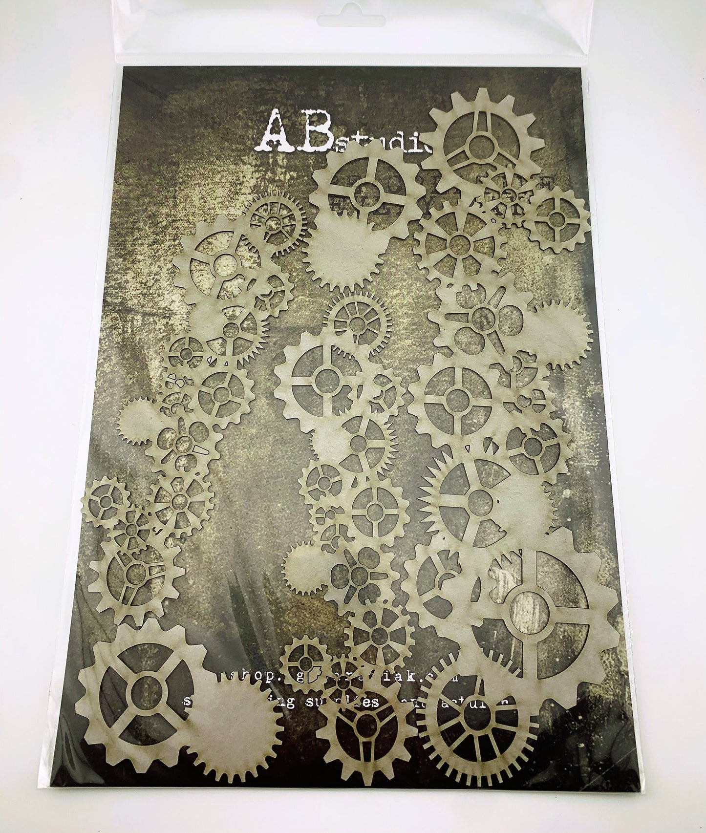 AB Studio Laser Cut HDF Chipboard 1/16" thick mixed media ID-306, Gears Garland, Scrapbooking, Card making 5-piece set