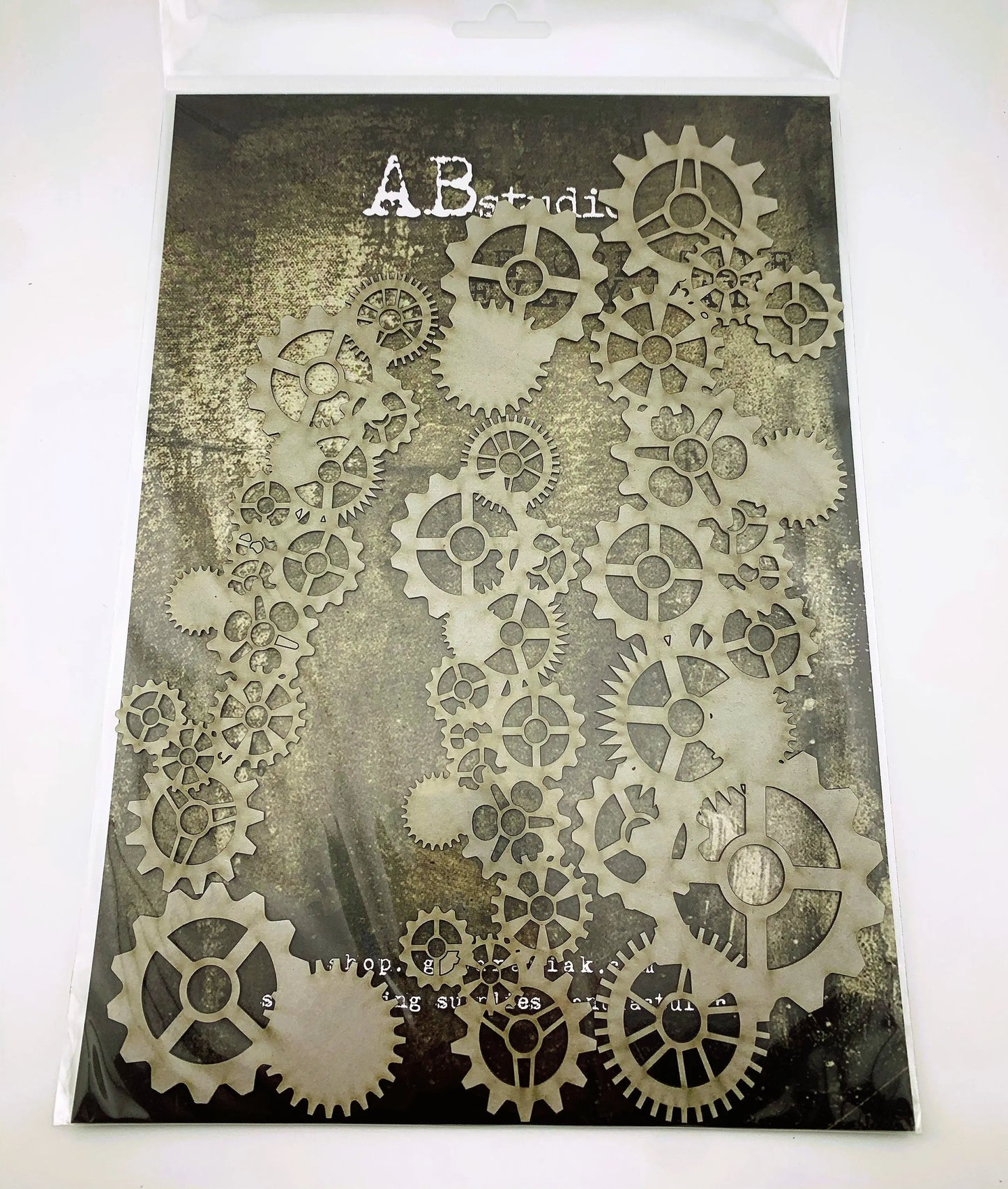 AB Studio Laser Cut HDF Chipboard 1/16" thick mixed media ID-306, Gears Garland, Scrapbooking, Card making 5-piece set AB Studio