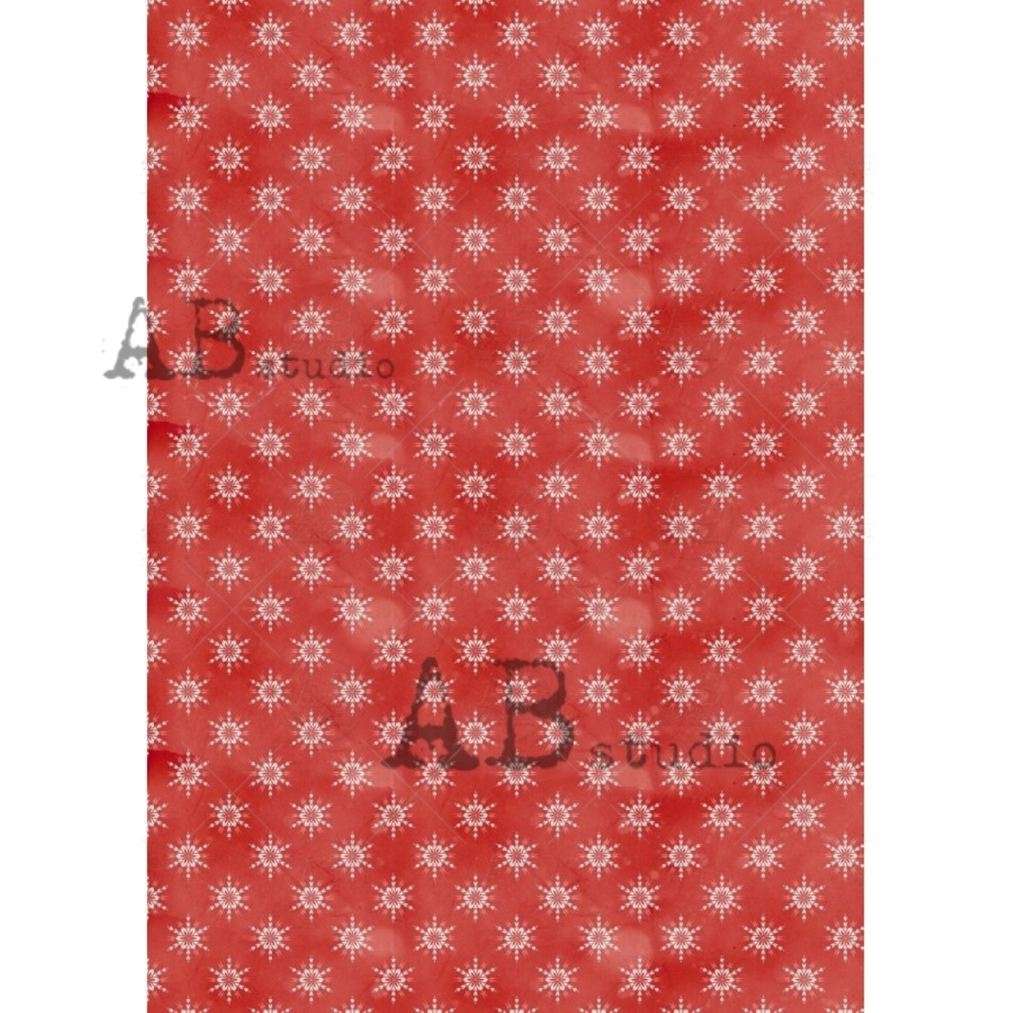 AB Studio Christmas, Background, Wallpaper, Red, Stars, #1115, A4 - 8.27 X 11.69 in Rice Paper for Decoupage Imported from Poland