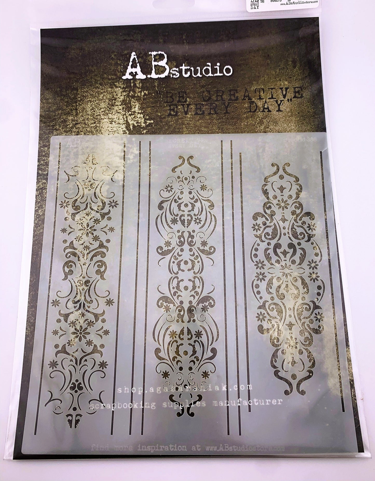 AB Studio Laser Cut Stencil ID-386, 20x20 cm, Vintage trim, decor, Borders