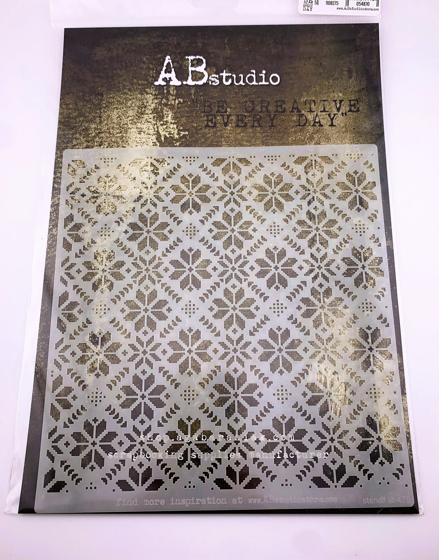 AB Studio Laser Cut Stencil ID-475, 20x20 cm, quilt, wallpaper design