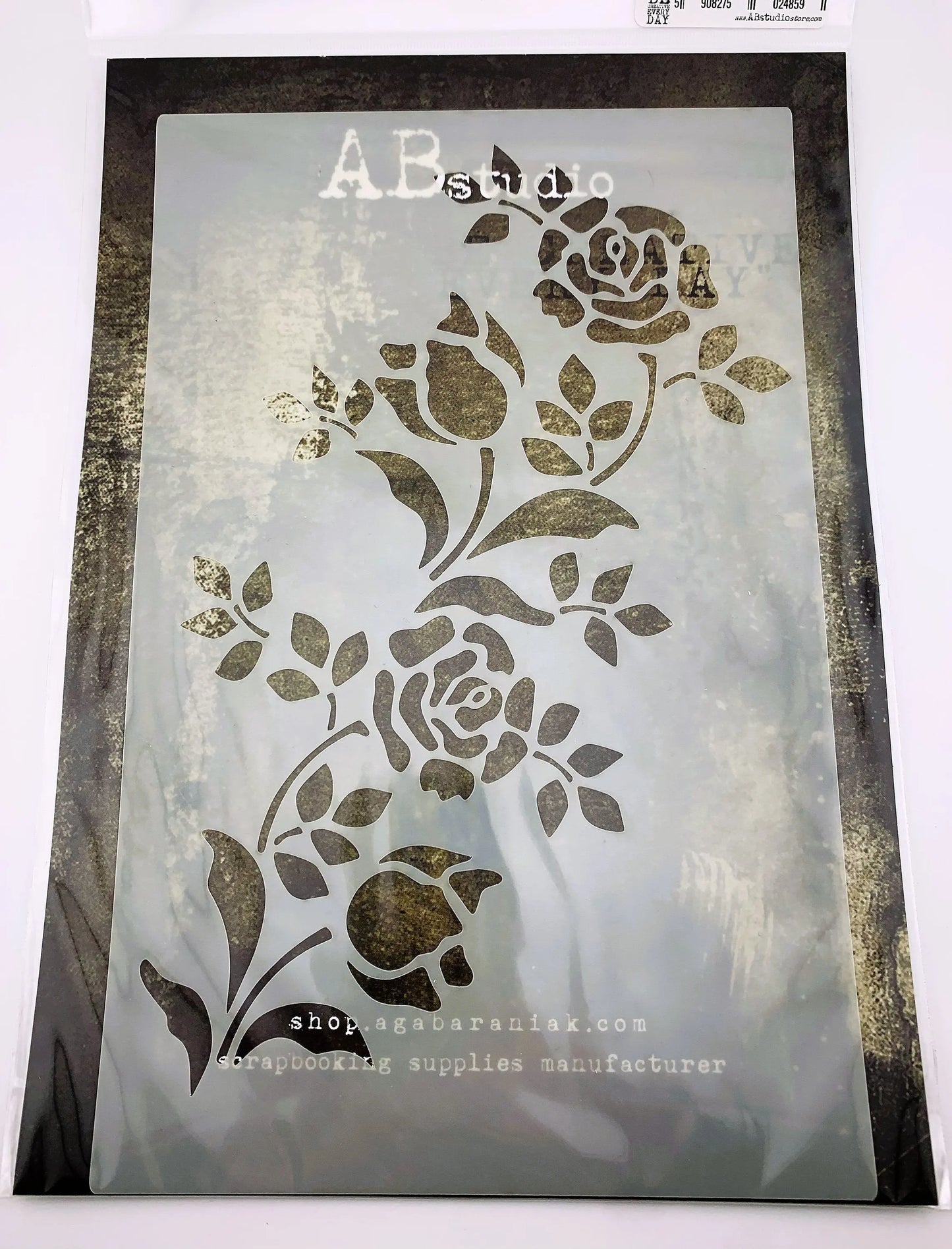 AB Studio Laser Cut Stencil ID-328 Roses 7 x 10 inches, 18cm x 25cm AB Studio