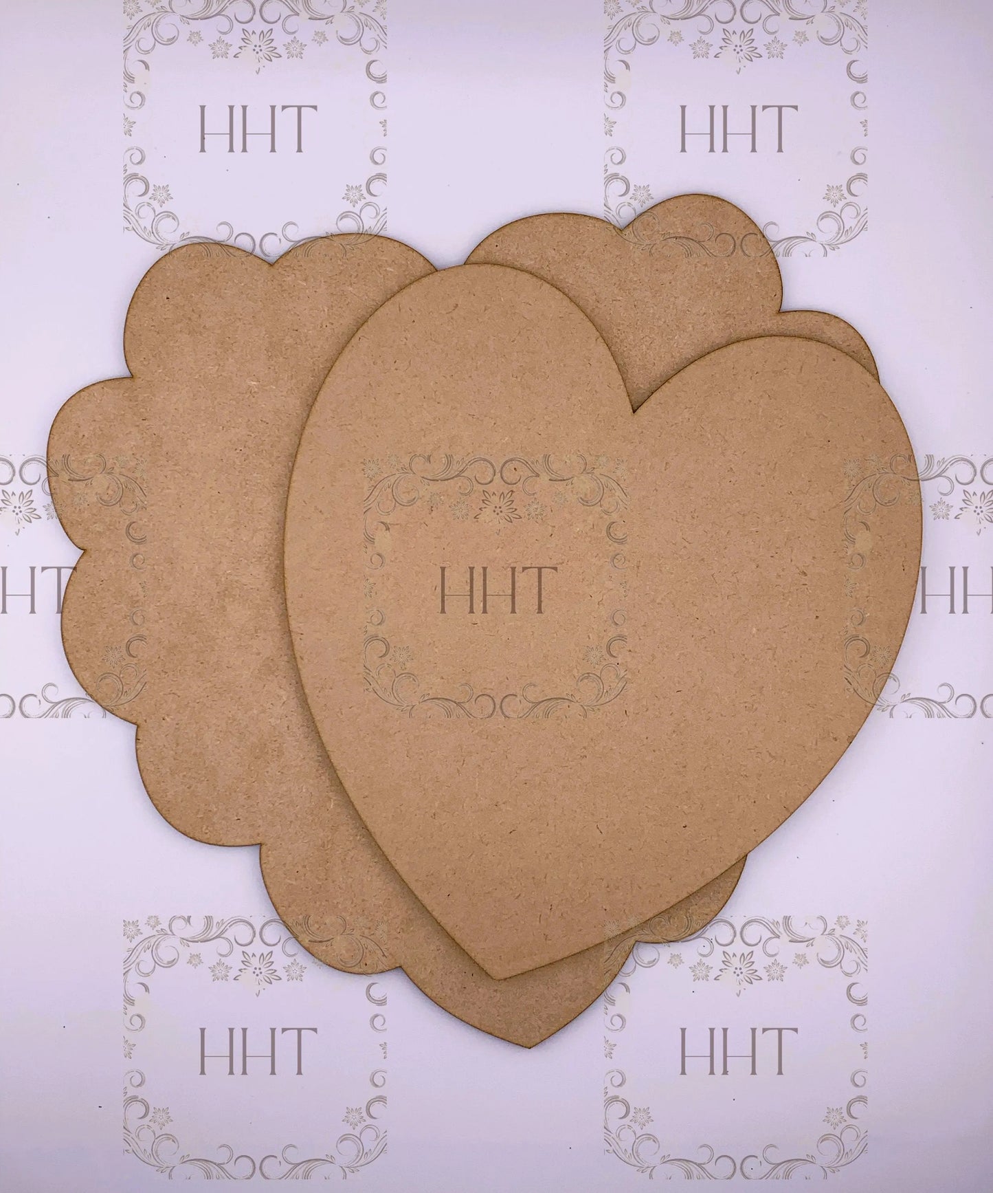 Laser Cut MDF, Large, Heart, Plaque, Panel, Scalloped Edge, Overlay, Blank, Base, Craft, 2 pc, Decoupage, Mixed Media, 10 x 10 Handcrafted Holiday Traditions