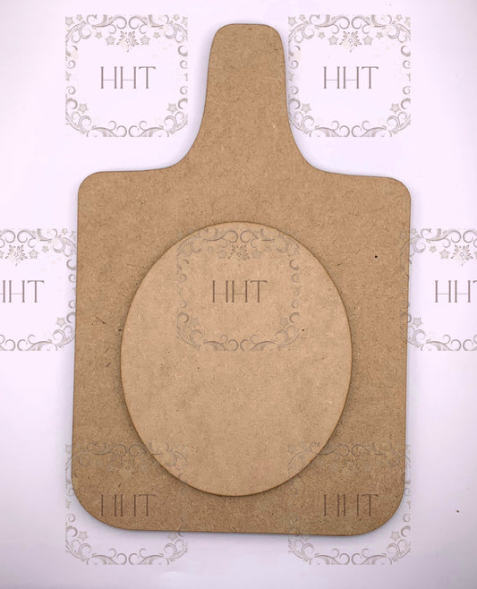 Laser Cut MDF, Wood, Large, Kitchen, Cutting Board, Plaque, Center Overlay, Blank, Base, 2 pc, Decoupage, Mixed Media, 8 x 12, 1/8 in thick