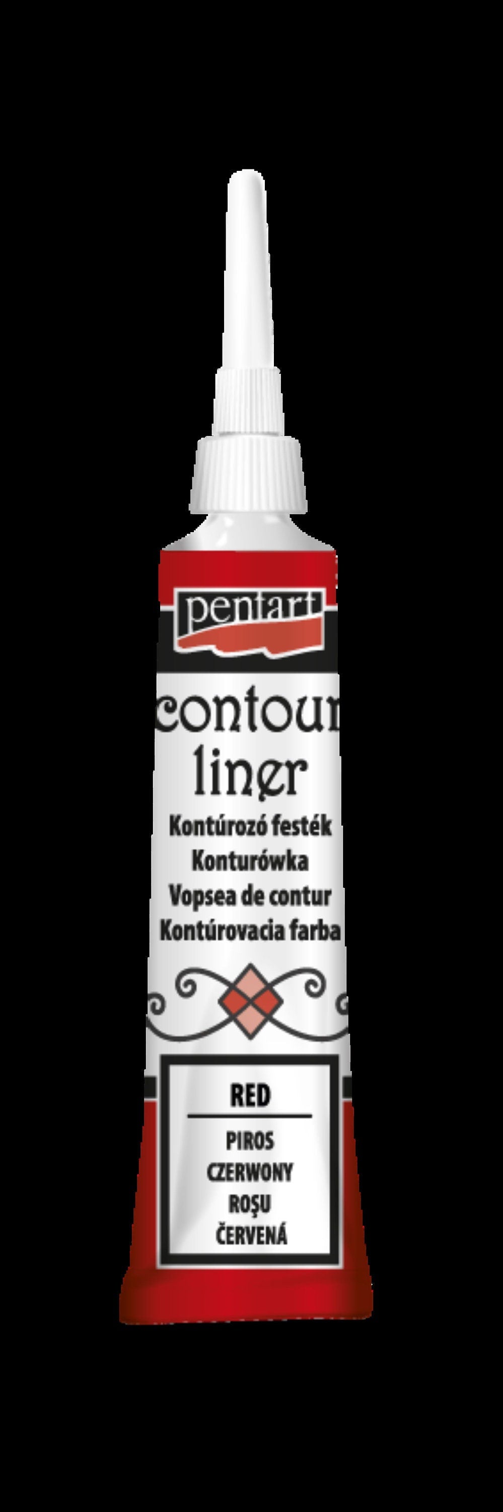 Pentart, Contour liner, 20 ml Blue, Green, Red, Black, Transparent, Pearl, Paint Pen, Water Based, 3d, Dimensional
