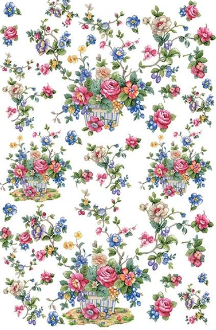 Calambour Design, Big Small Collection, Flowers, Shabby Chic, Ornamental, Roses, ENS 06, Decoupage Classic Paper, Acid Free, 27 x 19 inches