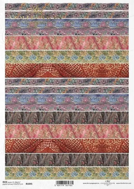 ITD Collection Rice Paper for Decoupage R1845 Size A4, 8.27x11.7 Paintings William Clarke Wontner, Textiles, Colorful, Background, Stripes ITD Collection