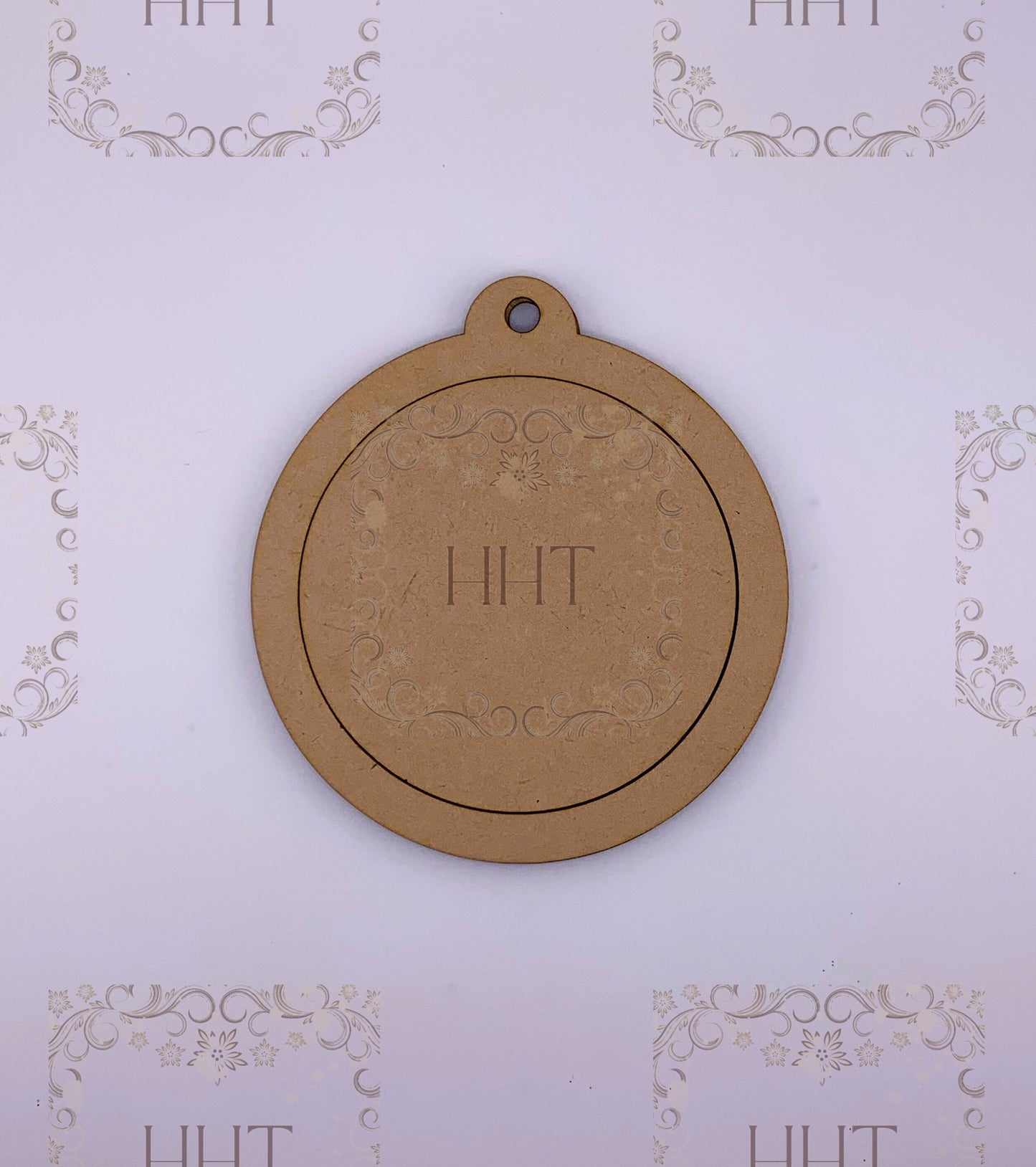Laser Cut MDF, Christmas, Ornament, Circle, Base, Blank, Frame Overlay 3-piece, Decoupage, Mixed Media, Crafts, 5 diameter, 1/8 inch