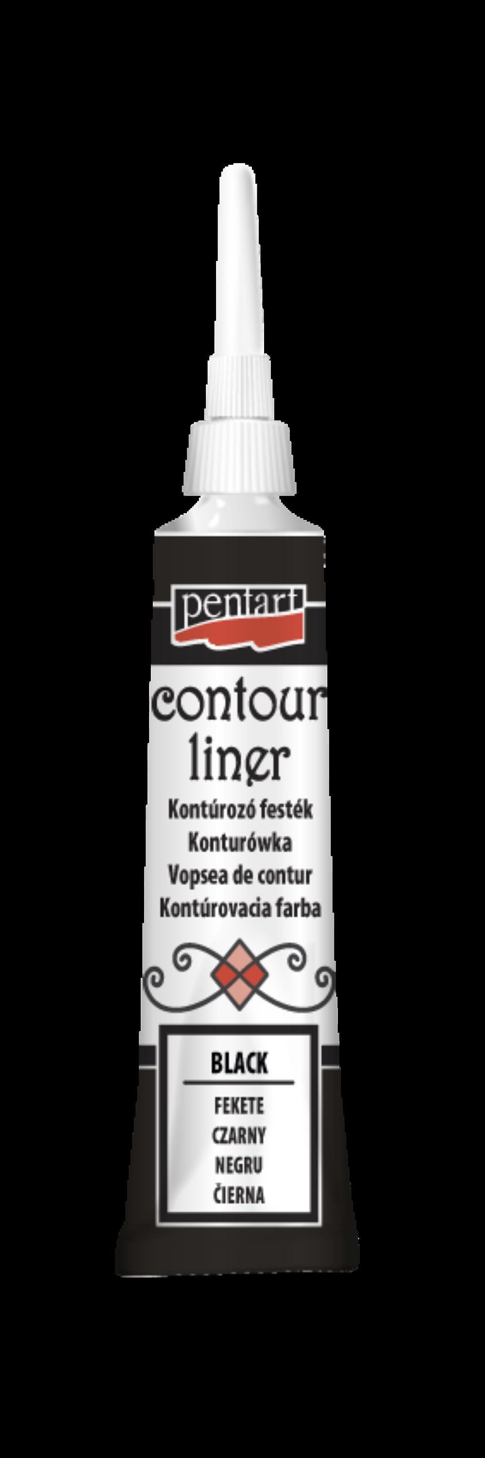 Pentart, Contour liner, 20 ml Blue, Green, Red, Black, Transparent, Pearl, Paint Pen, Water Based, 3d, Dimensional