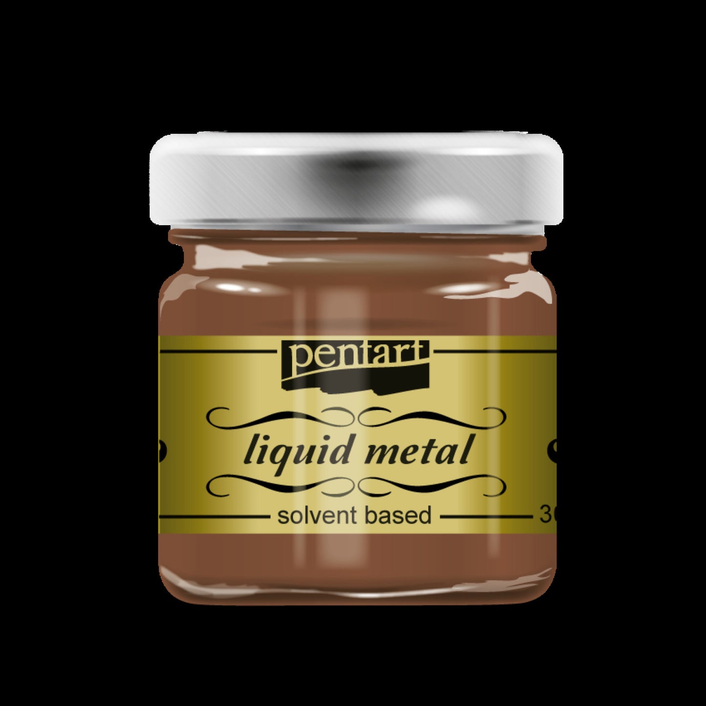 Pentart, Liquid Metal, Gold, Silver, Copper, Metallic, Shiny, 30 ml, paint, solvent based