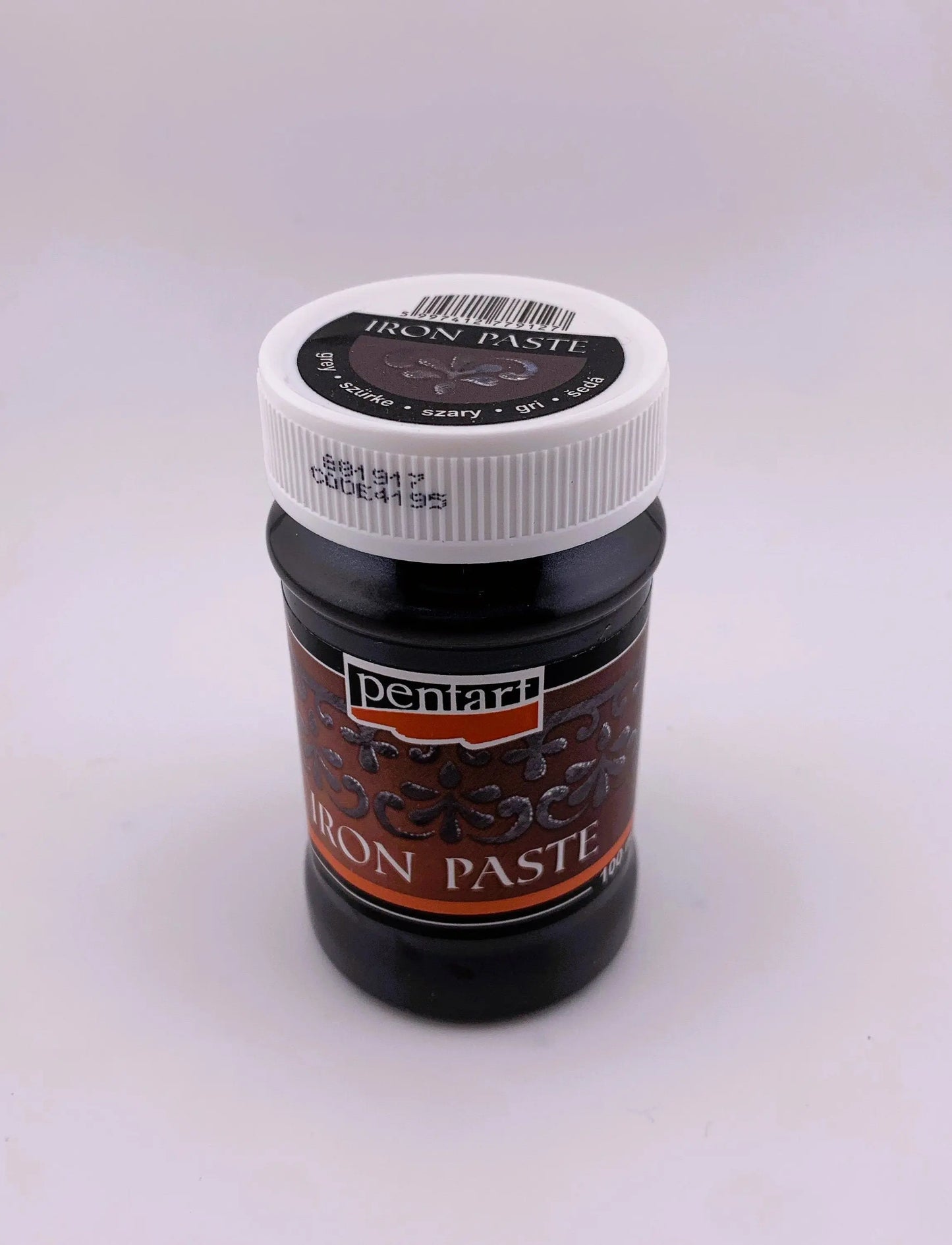 Pentart, Iron Paste, 100 ml, Gray, Glitter, Red Brown, Water Based, Iron Minerals, Rusty, Metallic Pentart