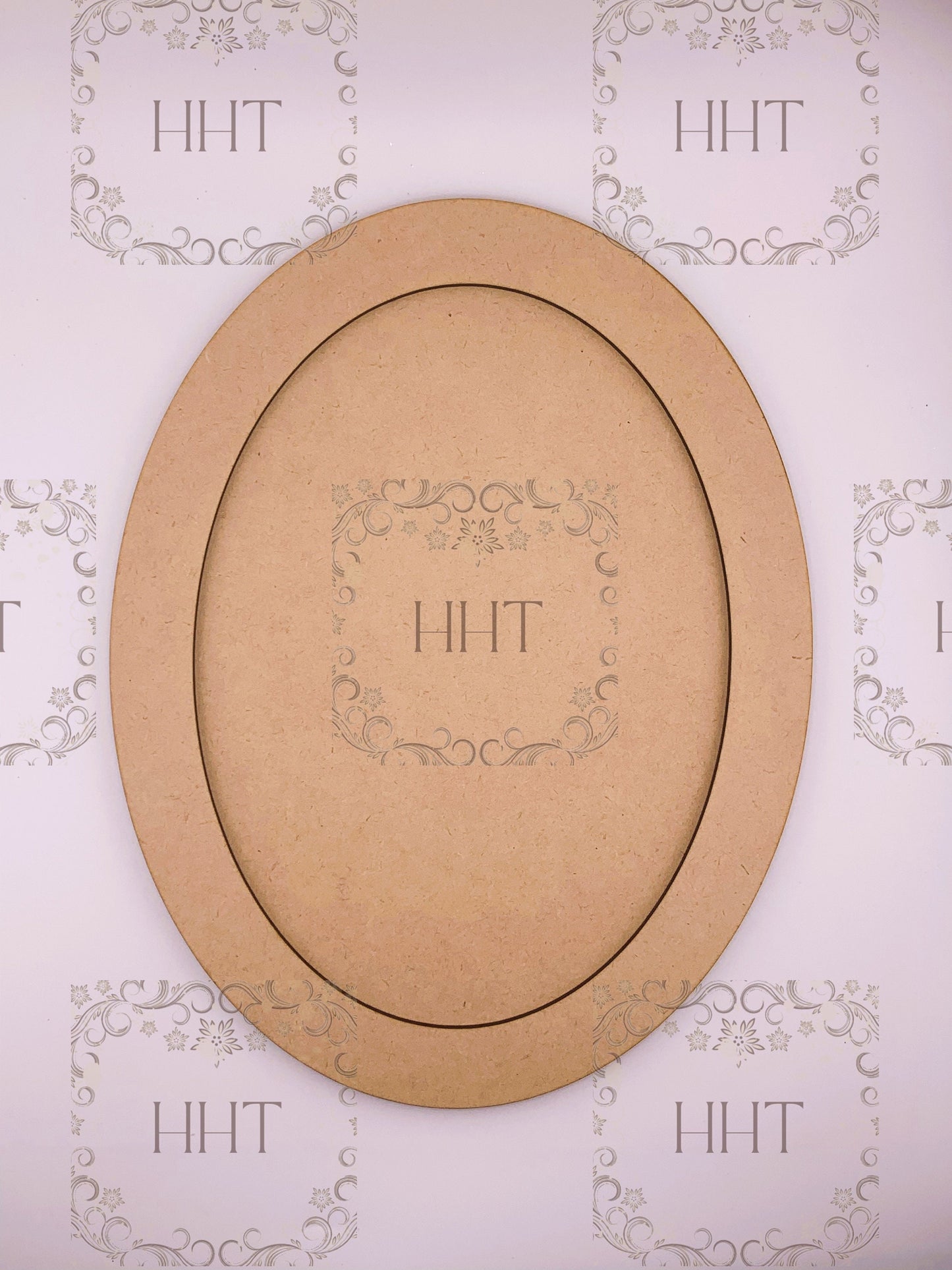 Laser Cut MDF, Wood, Large, Oval, Picture, Frame with Back, Blank, Base, 2 pc, Decoupage, Mixed Media, 8.5 x 11, 1/8 inch thick