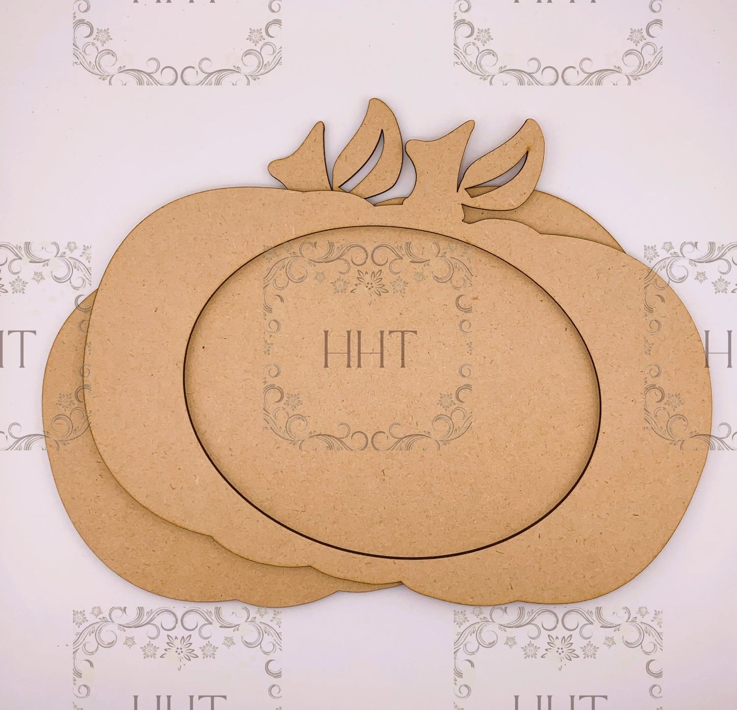 Laser Cut MDF, Fall, Autumn, Pumpkin, Overlay Frame, Halloween, Base, Blank, Plaque, 2 pc, Decoupage, Mixed Media, Crafts,, 1/8 in Handcrafted Holiday Traditions