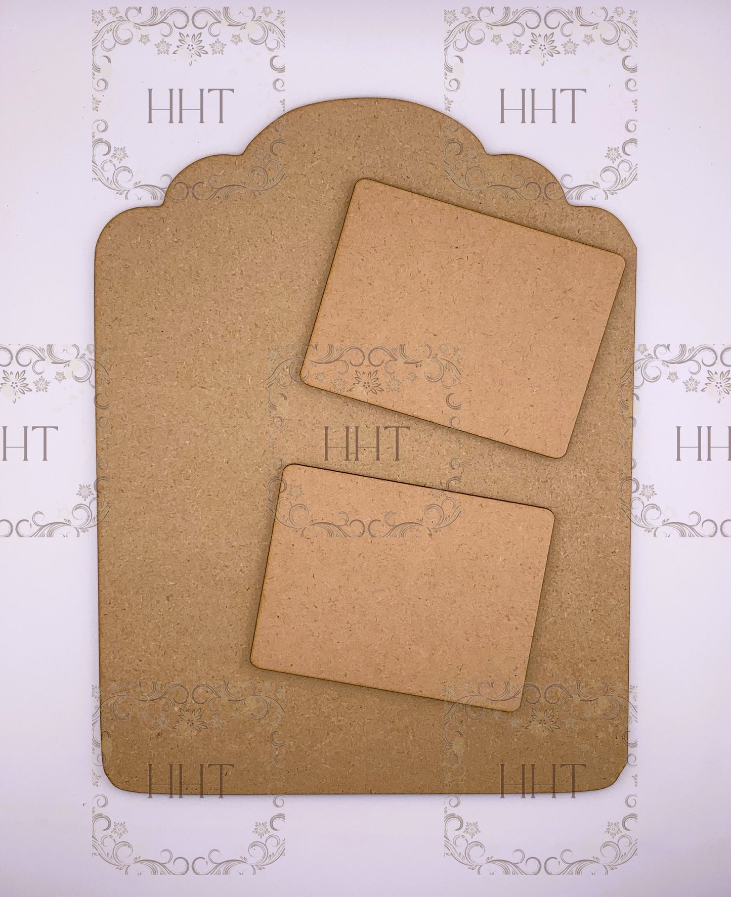 Laser Cut MDF Wood Base, 2 Overlay Rectangles, Plaque, Panel, Blank, 3 piece, Decoupage Mixed Media, Craft, Crafts, 8.5 x 11 , 1/8 , Crafts