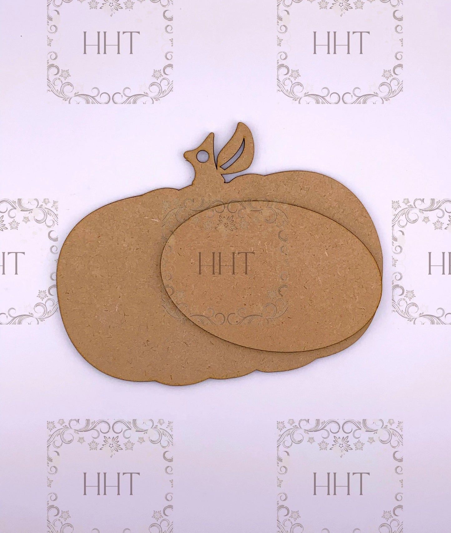 Laser Cut MDF, Halloween, Fall, Pumpkin, Ornament, Base, Blank, Frame, Overlay, 2 piece, Decoupage, Mixed Media, 6" x 6.5", 1/8 in Handcrafted Holiday Traditions