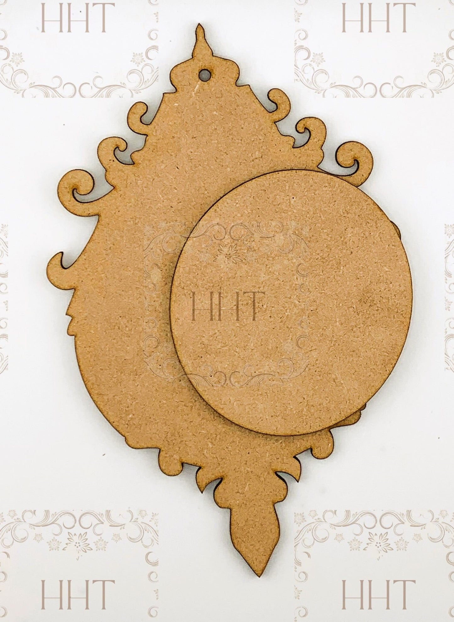 Laser Cut MDF, Christmas, Ornament, Base, Blank, Center Overlay, 2 pc, Decoupage, Crafts, Mixed Media, 5 x 8 1/8