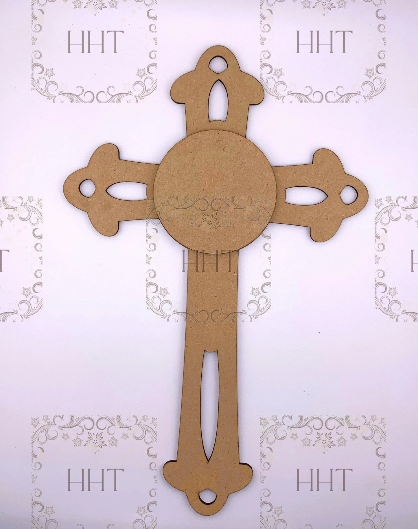 Laser Cut MDF, Blank, Base, Overlay, Cross, Plaque, Panel, 2 piece, Decoupage, Mixed Media, Crafts, 8 x 12.75 , 1/8 inch Handcrafted Holiday Traditions