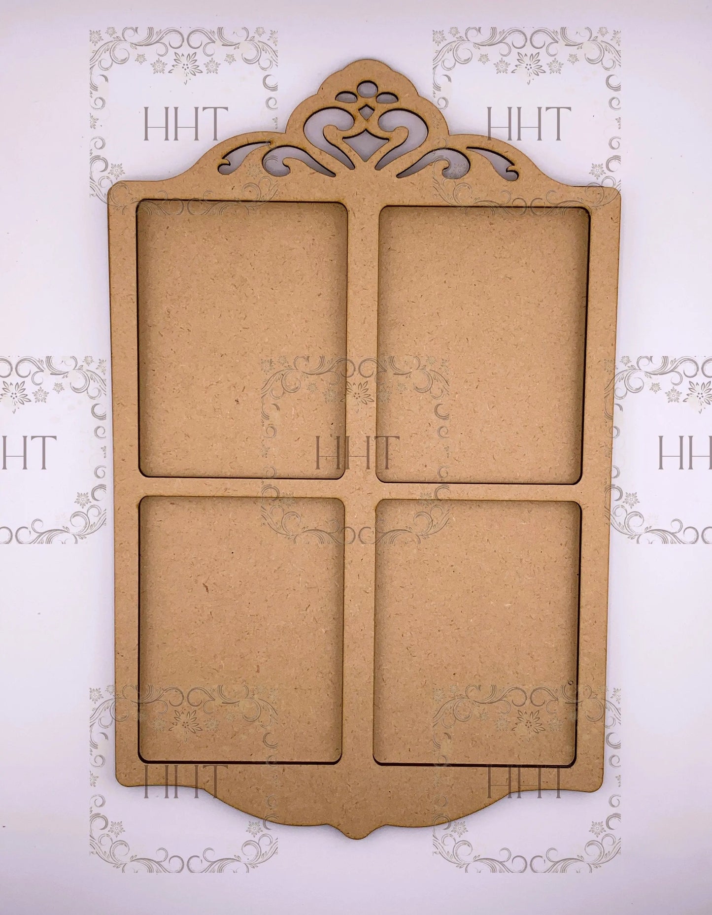 Laser Cut MDF, Base, Blank, Overlay, Plaque, Panel, 2 piece, Windowpane, Vintage Style, Decoupage, Mixed Media, Craft, 8 X 12.5 , 1/8 Handcrafted Holiday Traditions