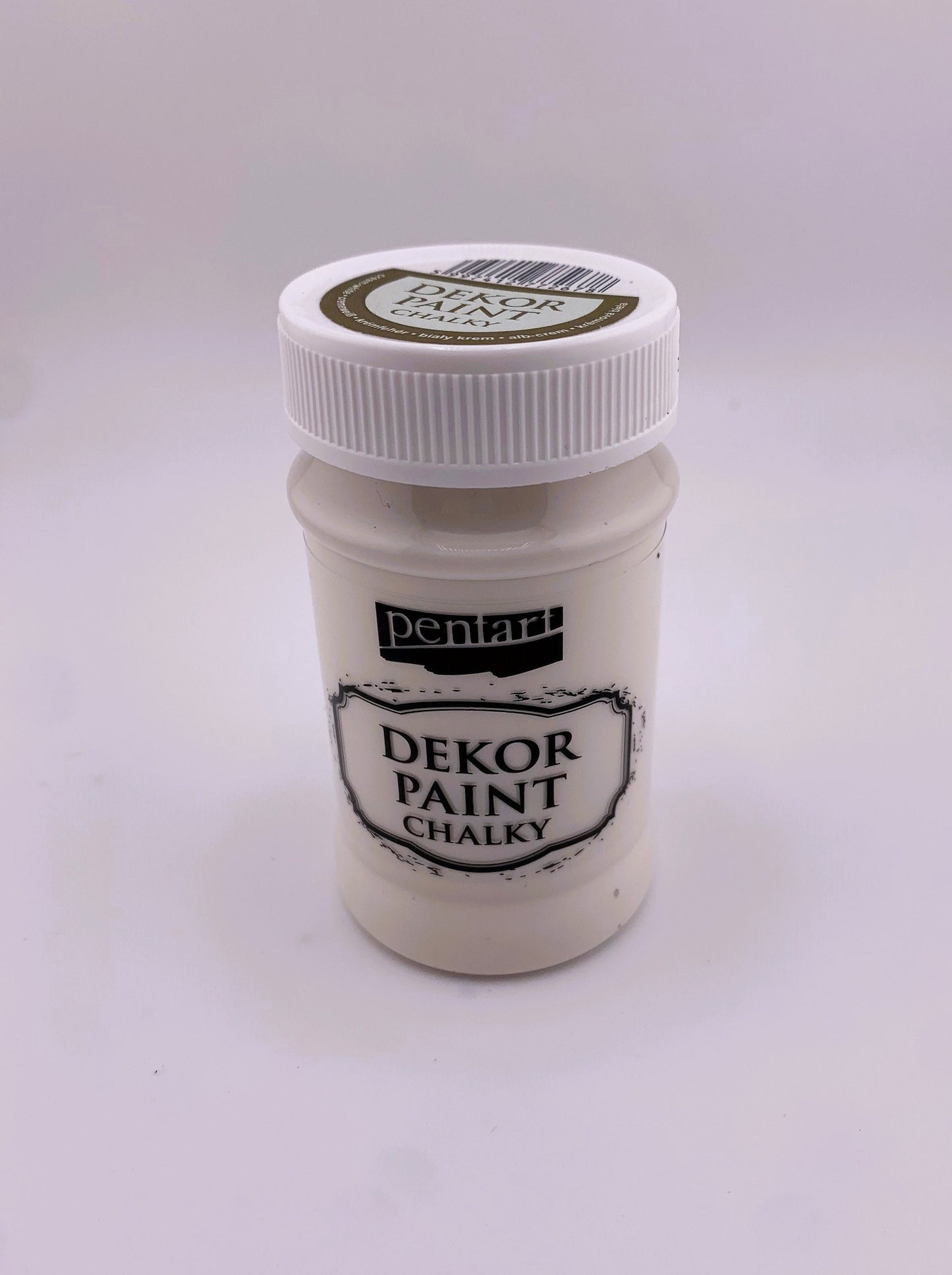 Pentart, Dekor, Chalky Paint, Cream-White, Dove-Gray, Khaki Green, Eggshell White, Matte, Quick Dry, Chalk Paint, Country Colors, 100 ml