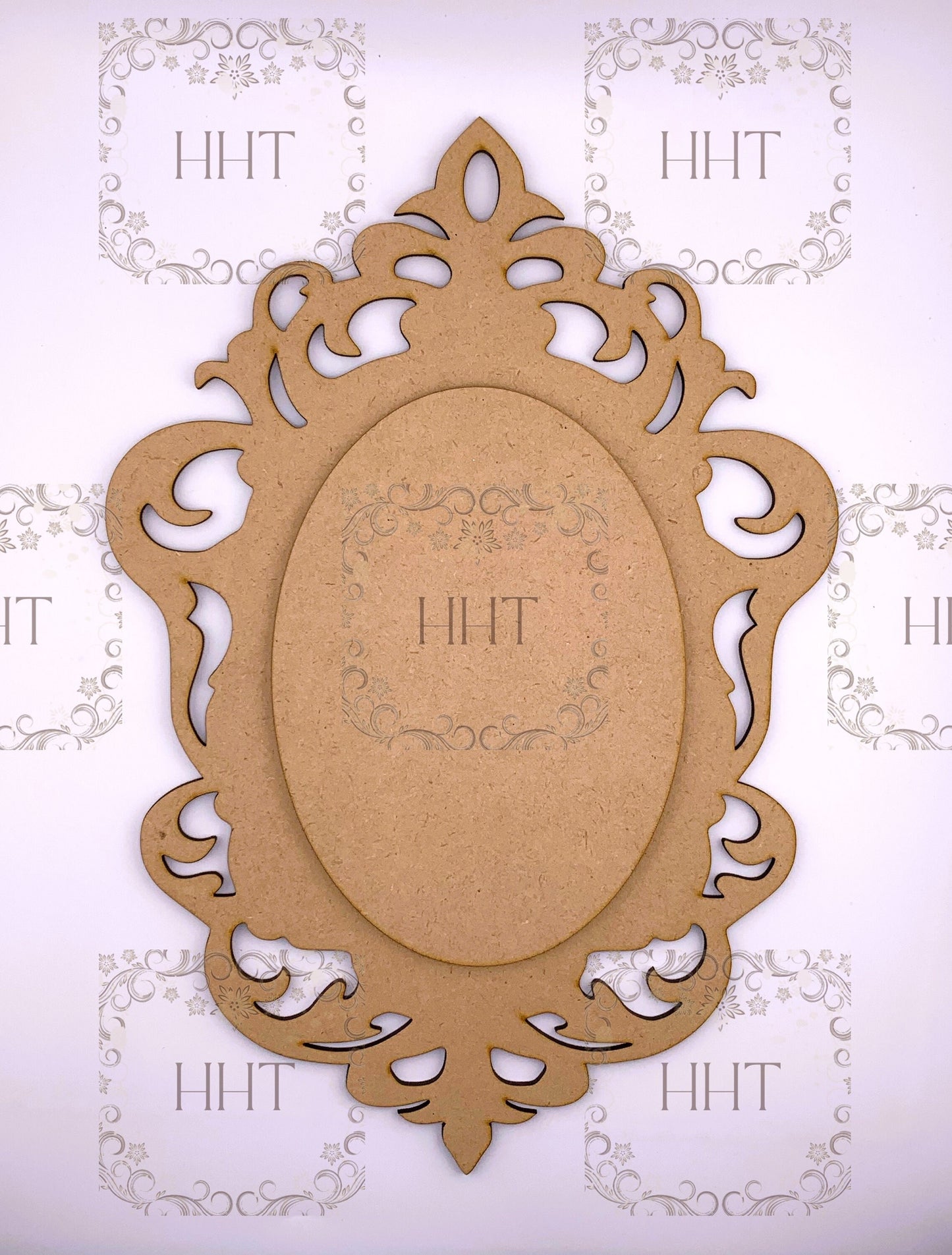 Laser Cut MDF, Vintage Style, Blank, Base, Overlay, Plaque, Panel, 2 pc, Decoupage, Mixed Media, Crafts, 8 3/4" x 12 3/4", 1/8 inch