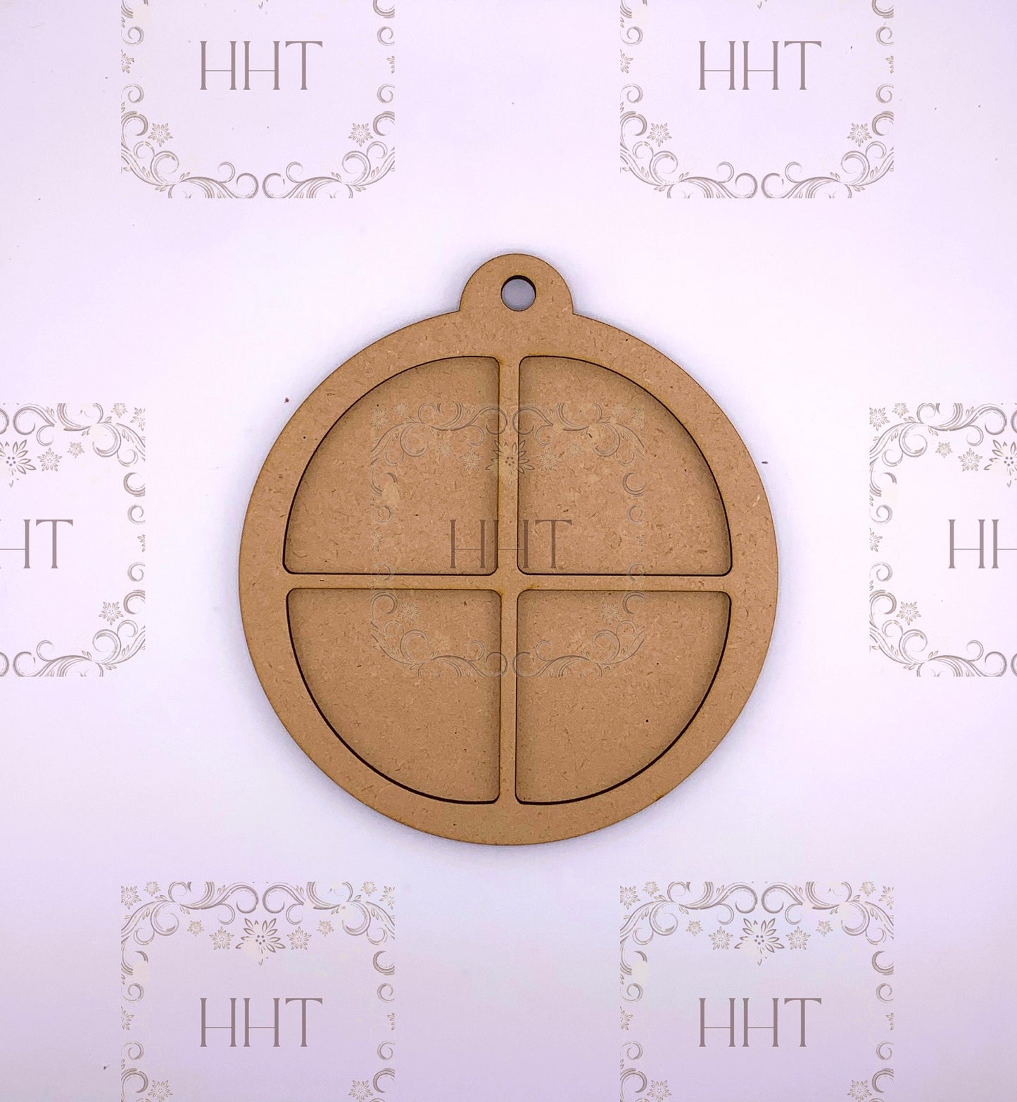 Handcrafted, Shabby Chic, Mixed Media, Decoupage Ornament, Christmas, Winter Scenes, MDF, Snow, Ice, Mixed Media, Blue, Holiday Decoration