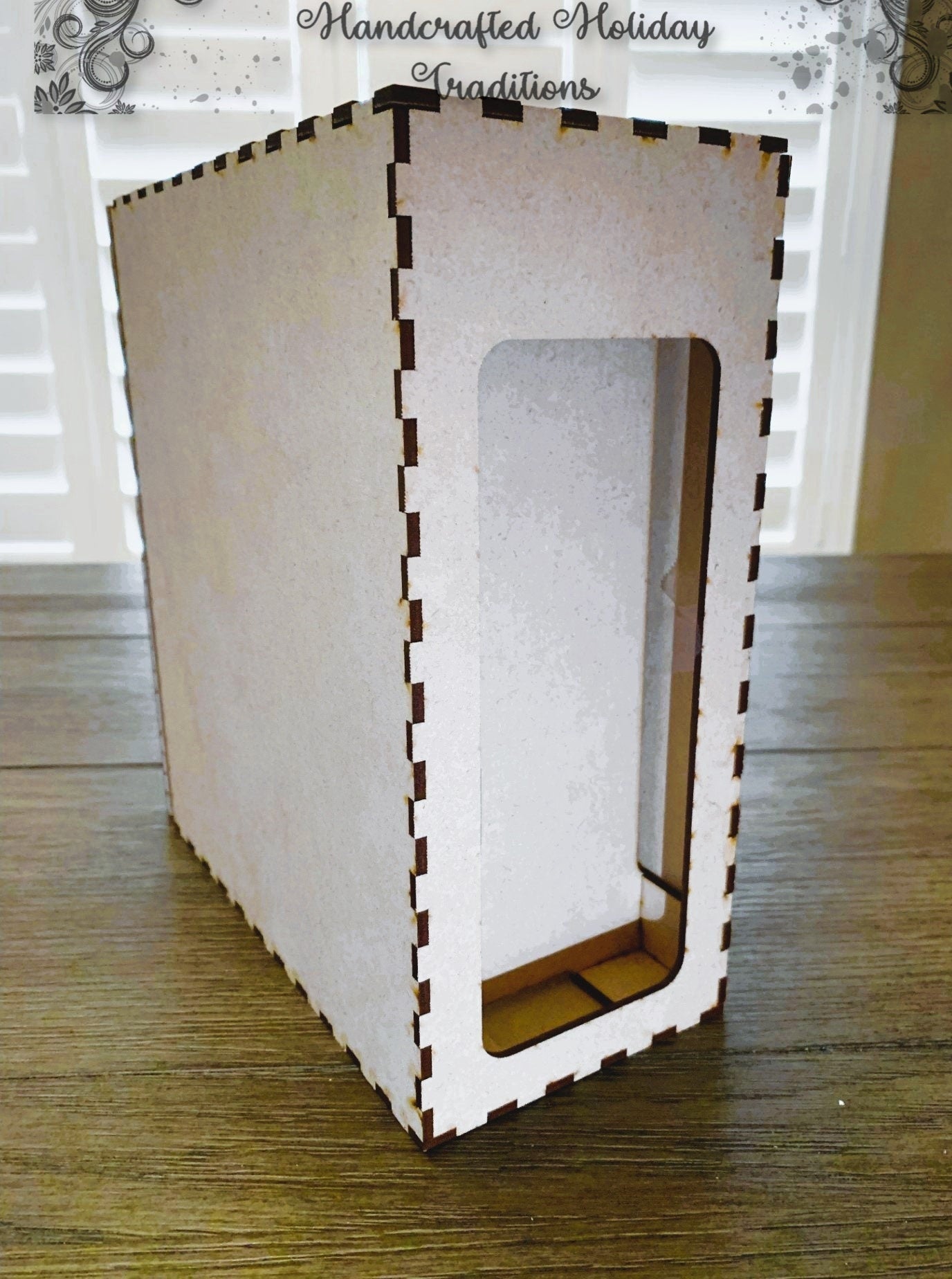 Laser Cut MDF, Book Nook Kit, Craft, Base, Blank, Canvas, for Decoupage, Mixed Media, Paintable, 8.5" deep x 9.5" high x 4.25" wide
