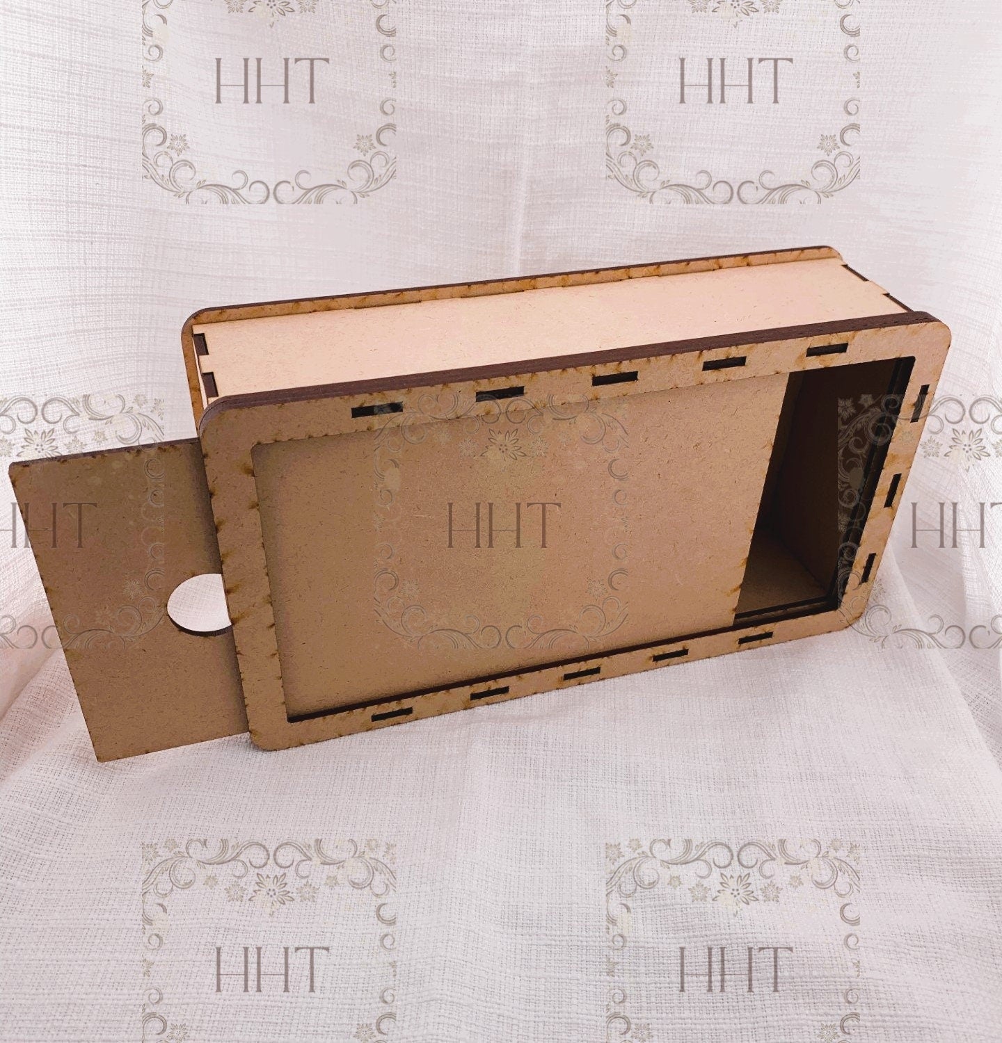 Laser Cut MDF, Rectangular, Tissue, Box, Cover, Craft, Base, Blank, Canvas, Decoupage, Mixed Media, Paintable, 5 pc, 10" x 5.5" x 3", 10 pc