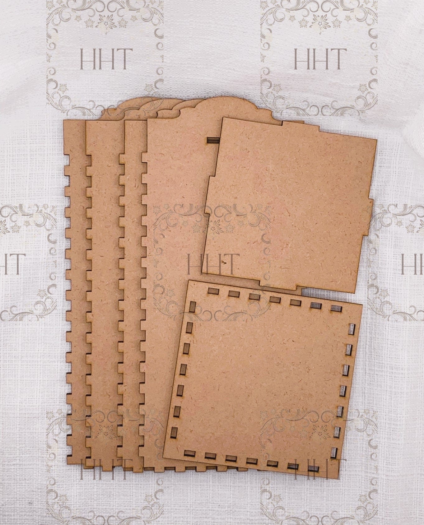 Laser Cut MDF, Candle, Holder, Pillar, Craft, Base, Blank, Canvas, Square, Decoupage Mixed Media, Crafts,, Paintable, 6 pc, 4 x 4 x 9