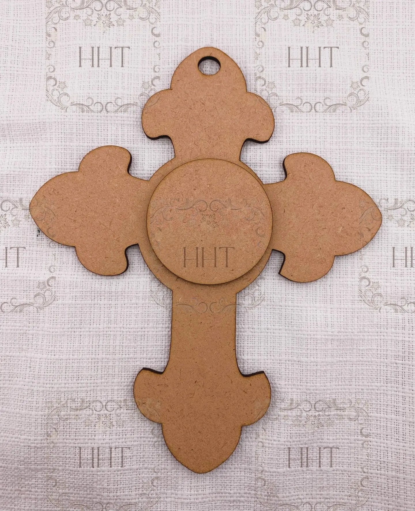 Laser Cut MDF Christmas, Cross, Ornament, Base, Blank, Canvas, Decorative, 2 piece, Decoupage, Mixed Media, Crafts,, 6" x 7.5" 1/8 " Handcrafted Holiday Traditions