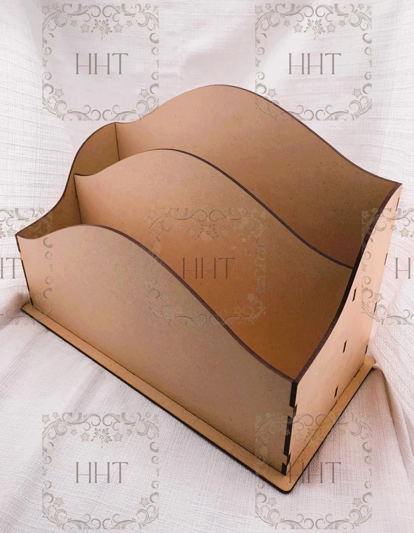 Laser Cut MDF, Desk Organizer, Craft, Base, Blank, Canvas, Decoupage, Mixed Media, Paintable, Home Decor, 12.25"w x 6"d x 8.3/4"h, 1/8" Handcrafted Holiday Traditions