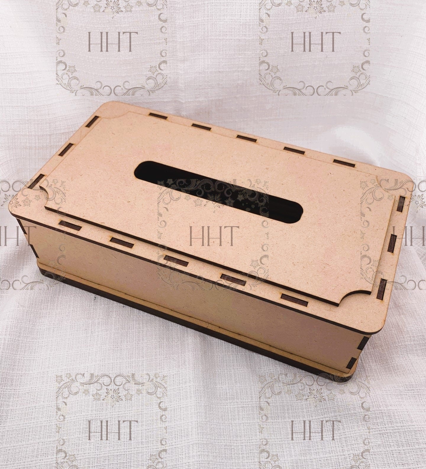 Laser Cut MDF, Rectangular, Tissue, Box, Cover, Craft, Base, Blank, Canvas, Decoupage, Mixed Media, Paintable, 5 pc, 10" x 5.5" x 3", 10 pc