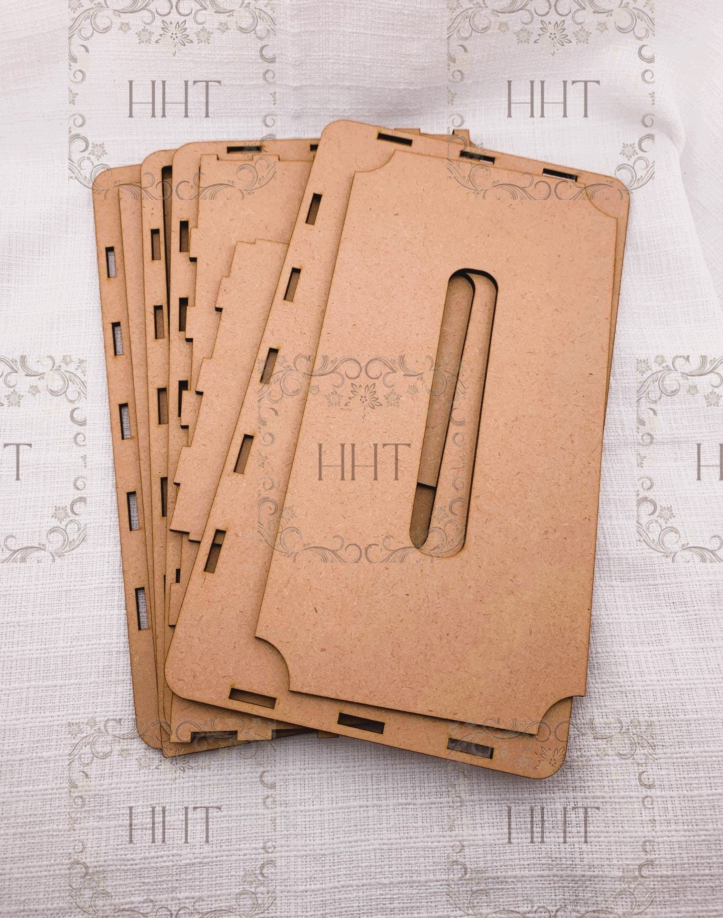 Laser Cut MDF, Rectangular, Tissue, Box, Cover, Craft, Base, Blank, Canvas, Decoupage, Mixed Media, Paintable, 5 pc, 10" x 5.5" x 3", 10 pc