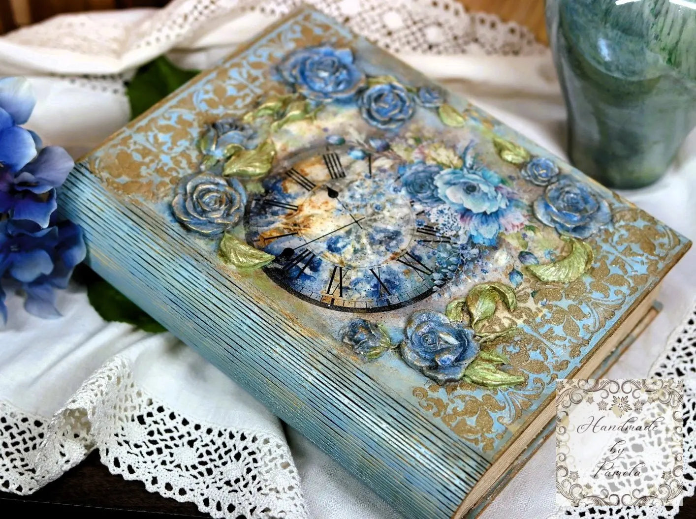 Laser Cut MDF, Book, Box, Craft, Base, Blank, Canvas, Decoupage, Mixed Media, Paintable, Self-Assembly, Buildable, 10.5" x 8" x 2.24" Handcrafted Holiday Traditions