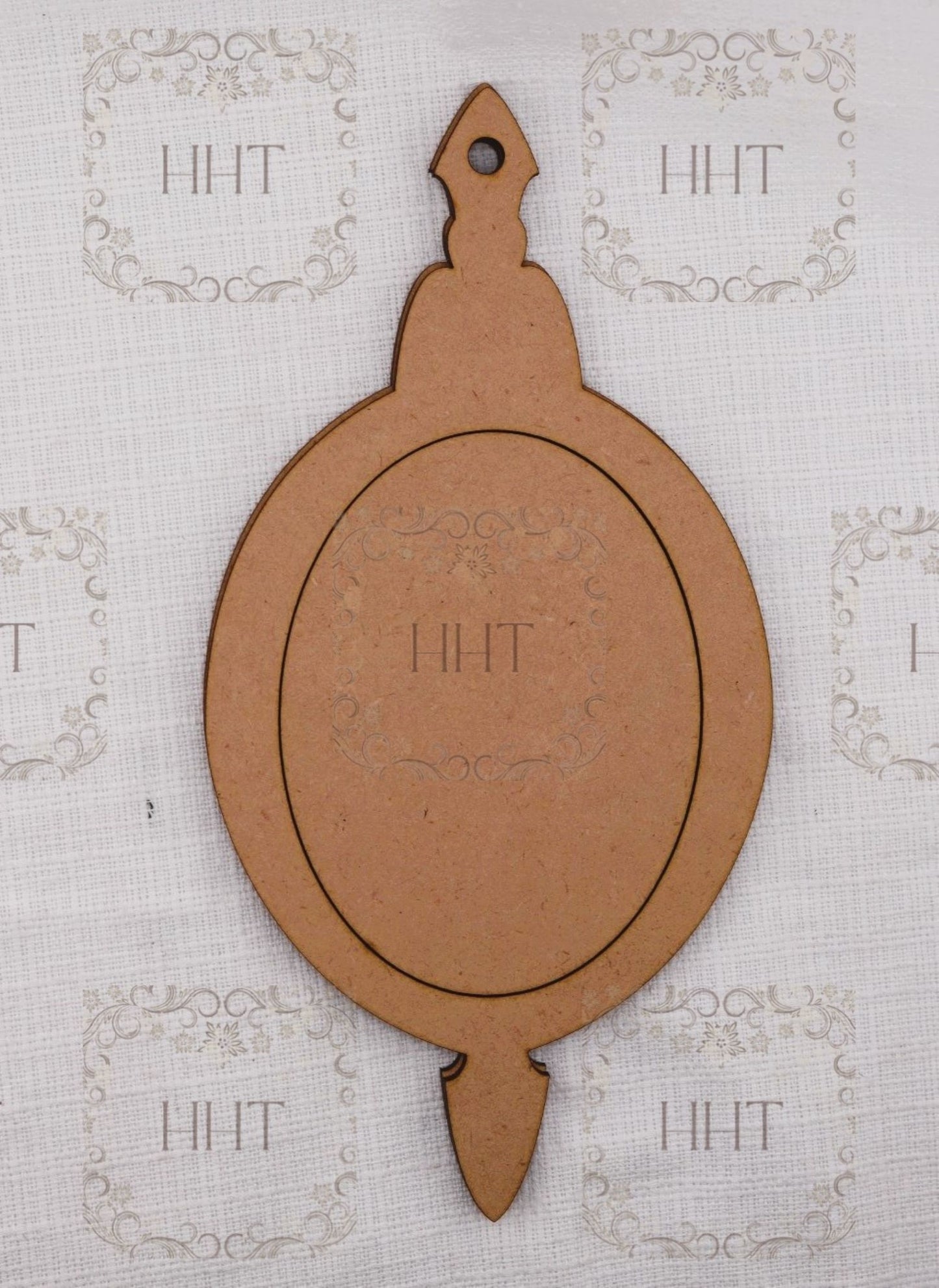 Laser Cut MDF Vintage Style Christmas Pendant Ornament Base Blank frame 3-piece, Decoupage, Mixed Media, Craft, Crafts, 9 x 4.5 , 1/8