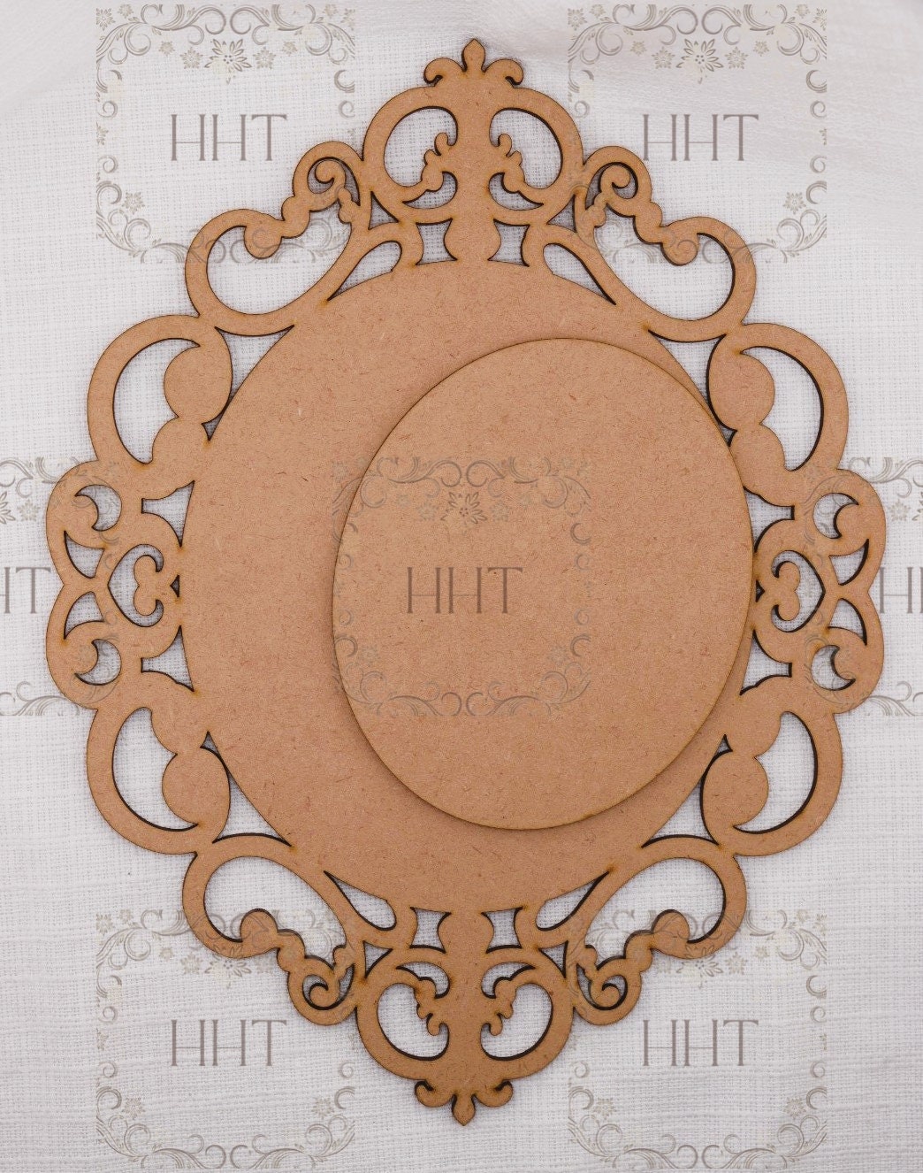 Laser Cut MDF Vintage Style Base, Wall Plaque, Overlay, Panel, 2 pc for Decoupage, Crafts, Mixed Media,, 8.5 x 11 in, 1/8 inch, 3mm