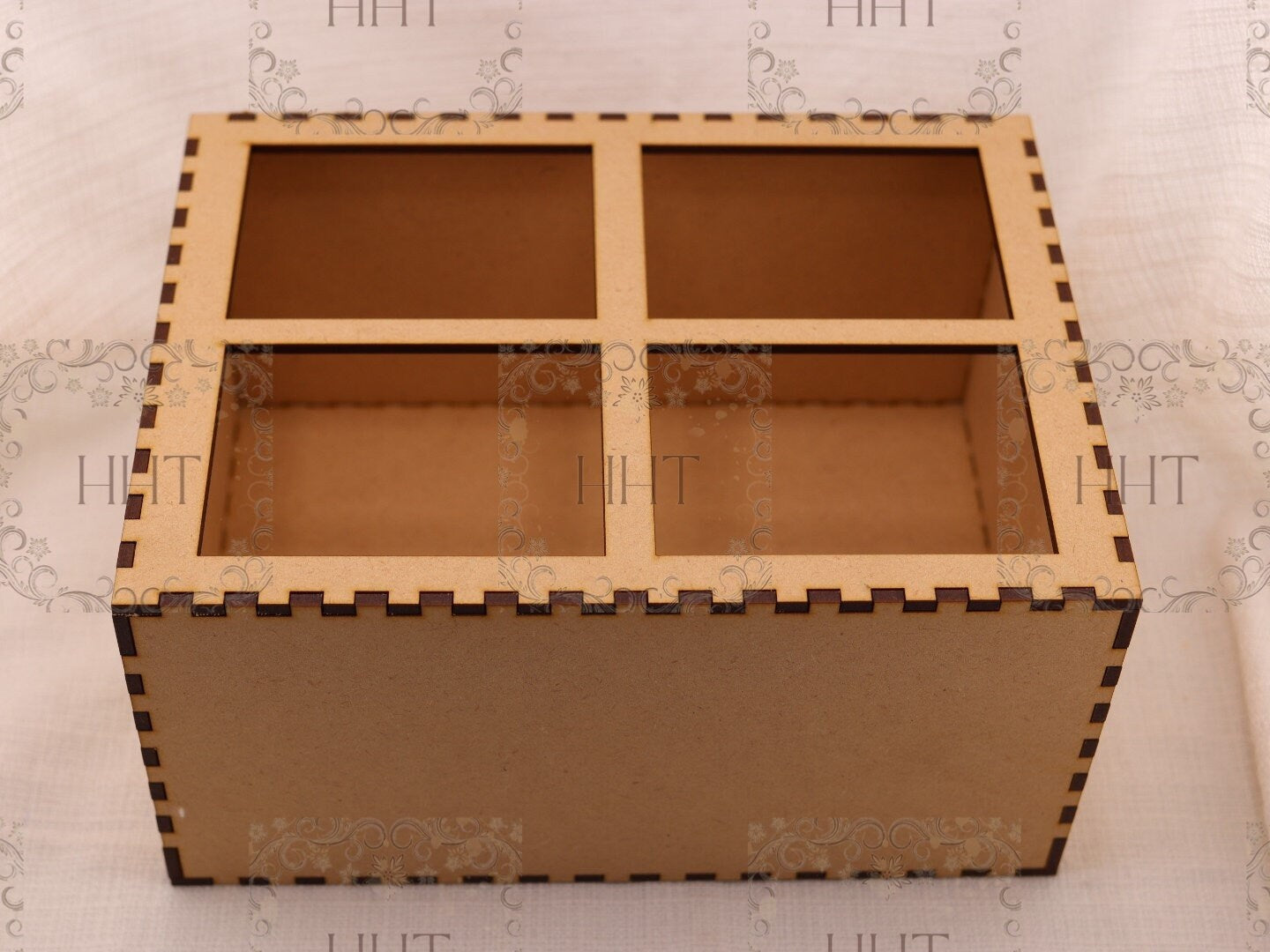 Laser Cut MDF, Shelf Sitter, Box, Window Pane, Shadow Box, Base, Blank, Canvas, Decoupage, Mixed Media, Paintable, 6 pc, 8"w x 6"h x 4"d