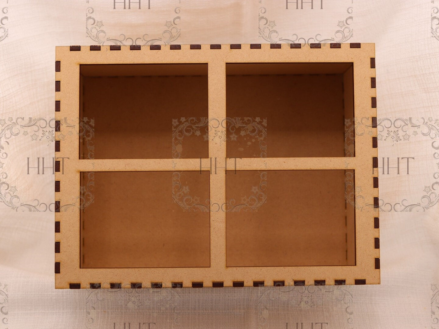 Laser Cut MDF, Shelf Sitter, Box, Window Pane, Shadow Box, Base, Blank, Canvas, Decoupage, Mixed Media, Paintable, 6 pc, 8"w x 6"h x 4"d