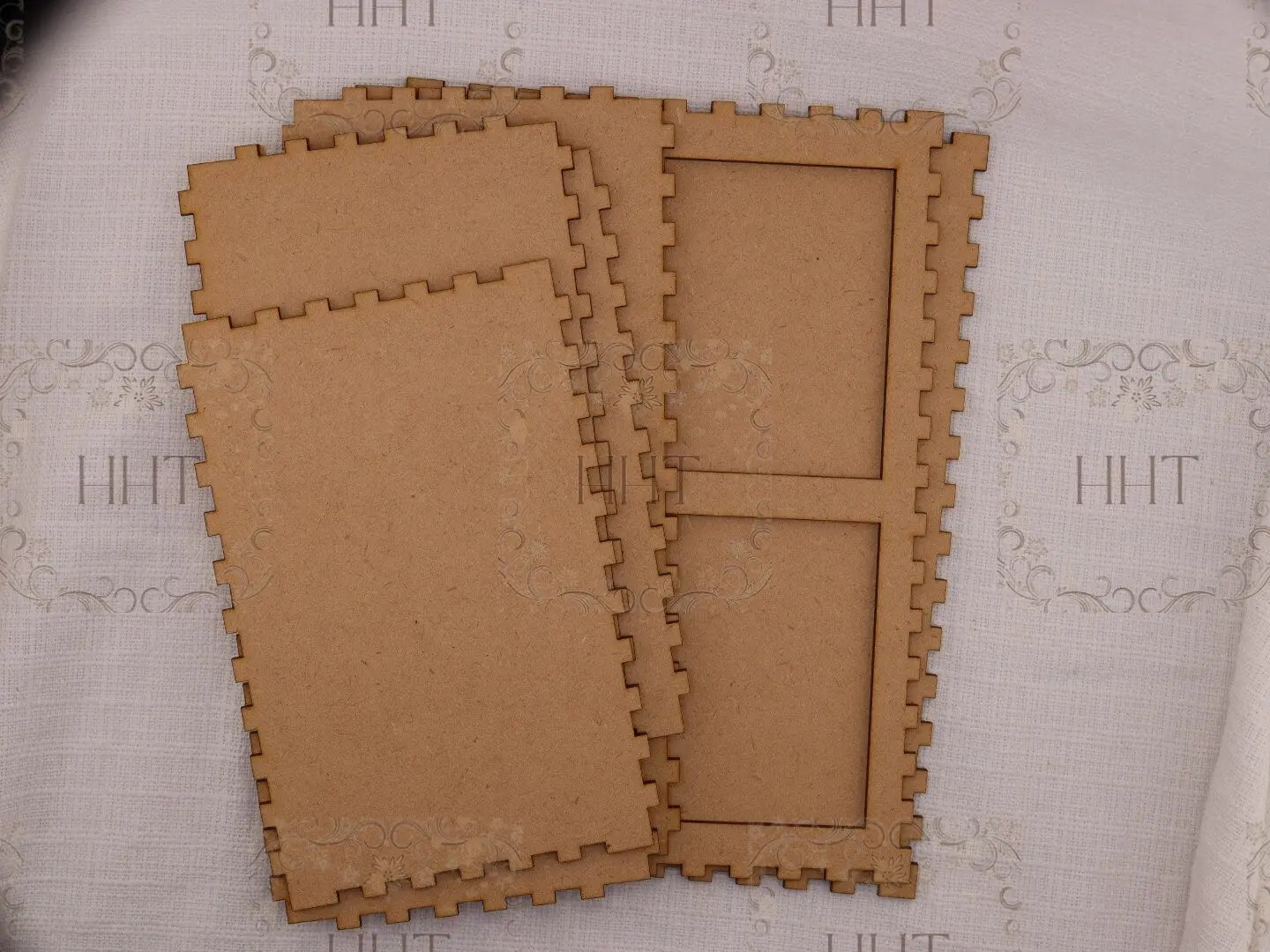 Laser Cut MDF, Shelf Sitter, Box, Window Pane, Shadow Box, Base, Blank, Canvas, Decoupage, Mixed Media, Paintable, 6 pc, 8"w x 6"h x 4"d Handcrafted Holiday Traditions