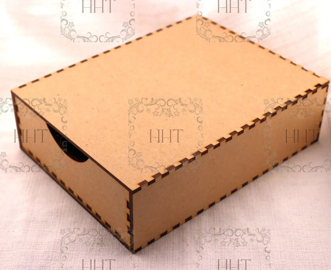 Laser Cut MDF, Box with Sliding Drawer, Buildable Kit, Craft, Base, Blank, Canvas, Decoupage, Mixed Media, 10 pc, 6.5w x 8.5l x 2.5h Handcrafted Holiday Traditions