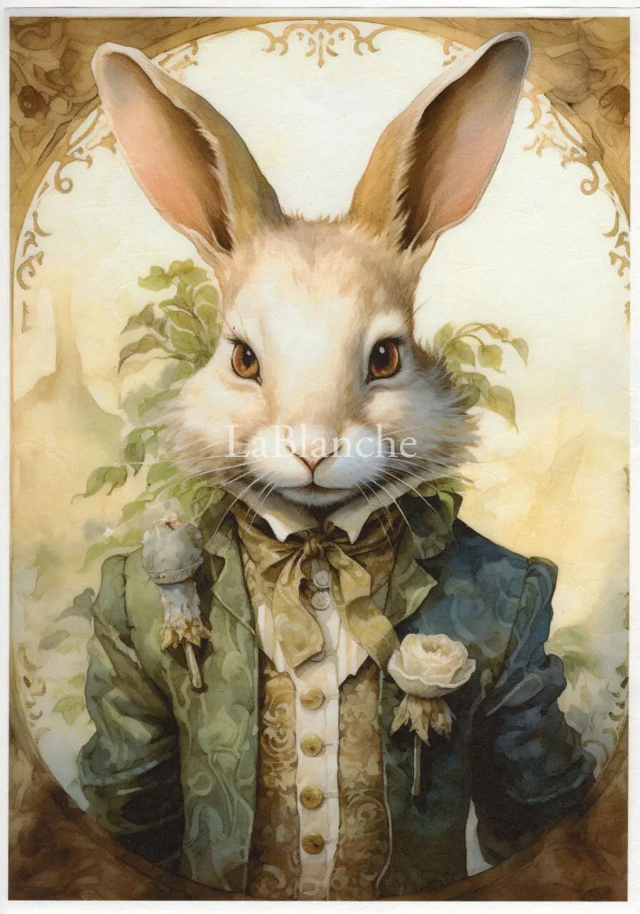 LaBlanche, 2024 Spring Release, Rice Paper, Beautiful, Easter, Magical, Bunny, Spring Shabby Chic Style, Lmt Ed, LBD341, A4 8.27 X 11.69 in LaBlanche