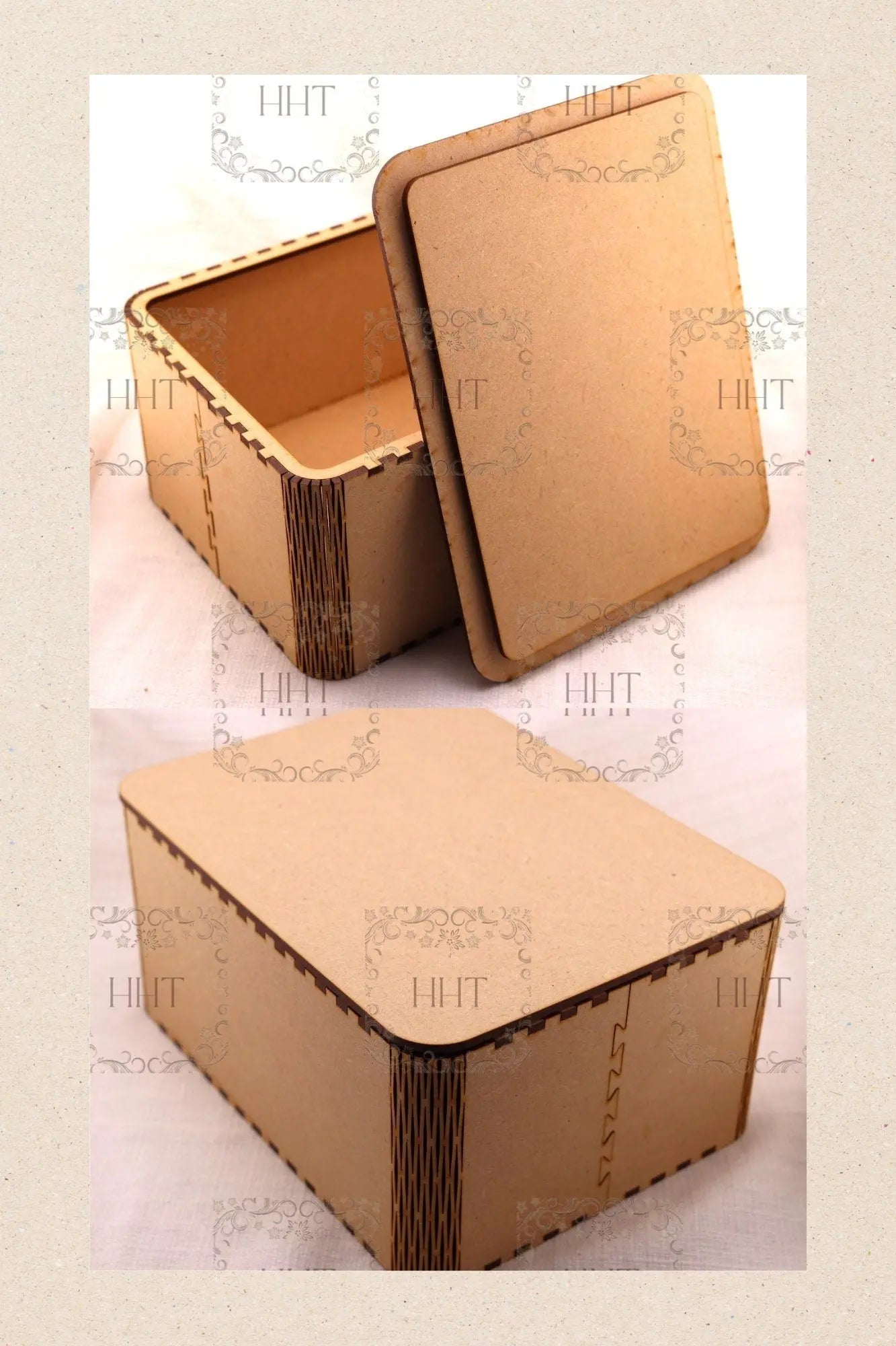 Handcrafted, Decoupage, Mixed Media, Gift, Box, Vintage Style, Blue, Christmas, Winter themed, MDF Handmade by Pamela