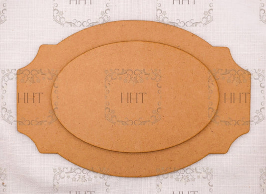 Laser Cut MDF, Vintage Style, Base, Blank, Overlay, Plaque, Panel, Wall Decor, 2 pc, Decoupage Mixed Media, Crafts, 10.5 x 7 in, 1/8