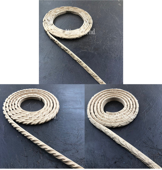 WoodUbend, Pack of Two, Cable & Bead, TR735.1, Leaf and Berry Crossband, TR740.1, Petite Reeded Scrolls, TR739.1, Trims, Moldings