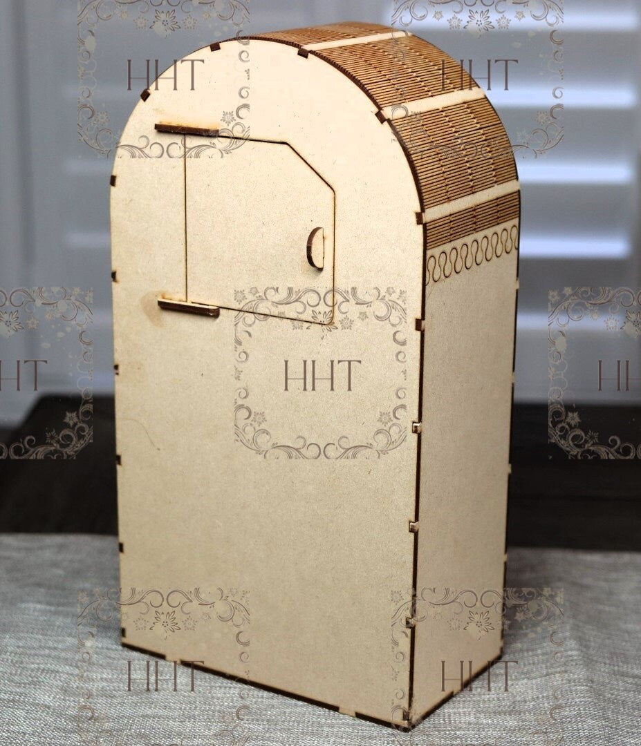 Laser Cut MDF, Mantle Clock, Buildable kit, Base, Blank, Canvas, Decoupage, Mixed Media, Paintable, Home Decor, 6 pc, 7.5" x 13.5" x 4.25"d