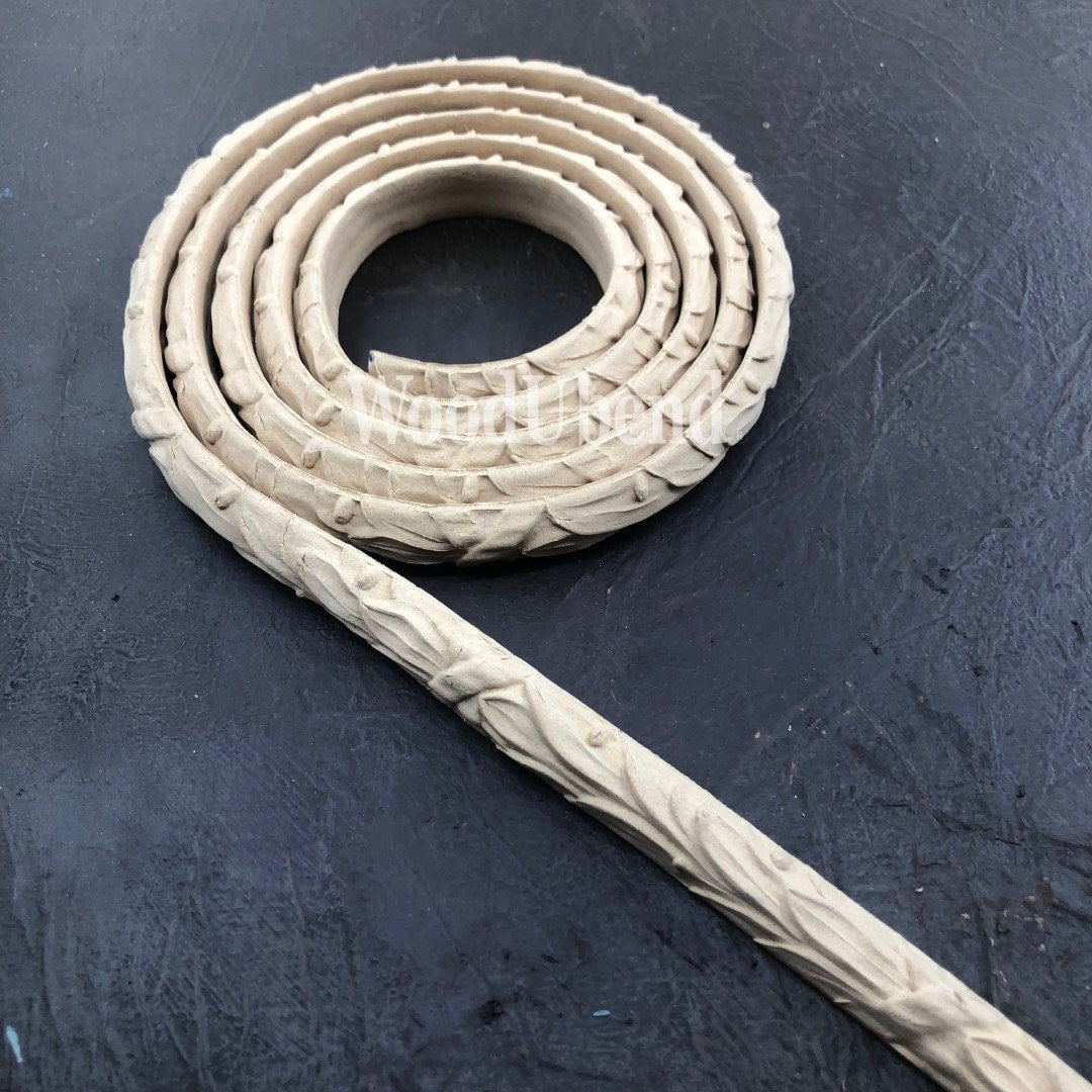 WoodUbend, Pack of Two, Cable & Bead, TR735.1, Leaf and Berry Crossband, TR740.1, Petite Reeded Scrolls, TR739.1, Trims, Moldings